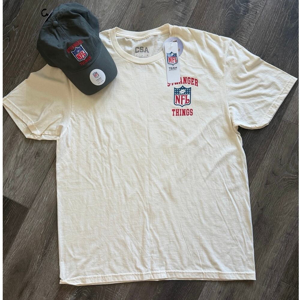 NFL x Stranger Things Limited Edition T-Shirt Hat Bundle NWT Large